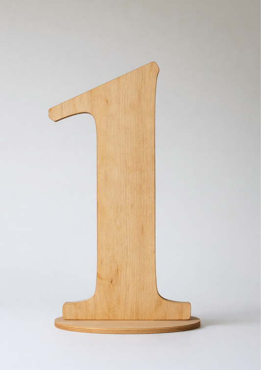 Holzzahl 0–9 (freistehend)