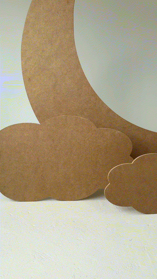  Ścianka de décoration - Ensemble : Lune + 2 nuages