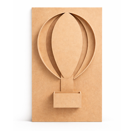 Mongolfiera in legno 3D con cestino