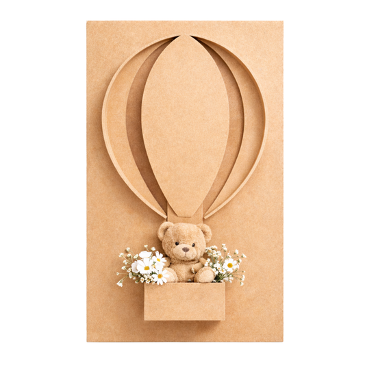 Mongolfiera in legno 3D con cestino