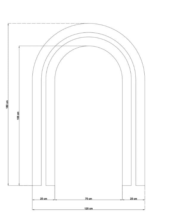  Mur de décoration lisse S5 (arc double)