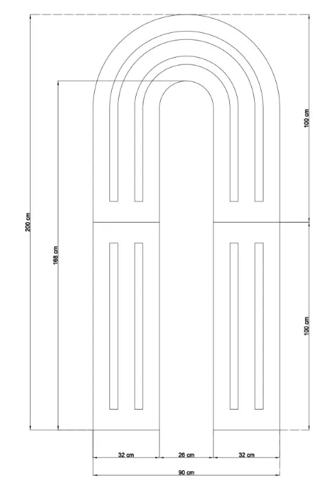 Parete decorativa liscia S6 (triplo arco)