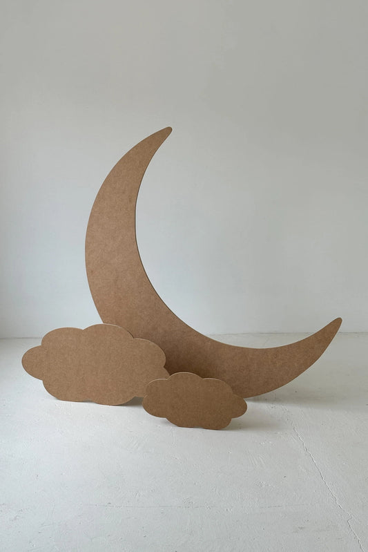 Parete decorativa - Set: Luna + 2 nuvole